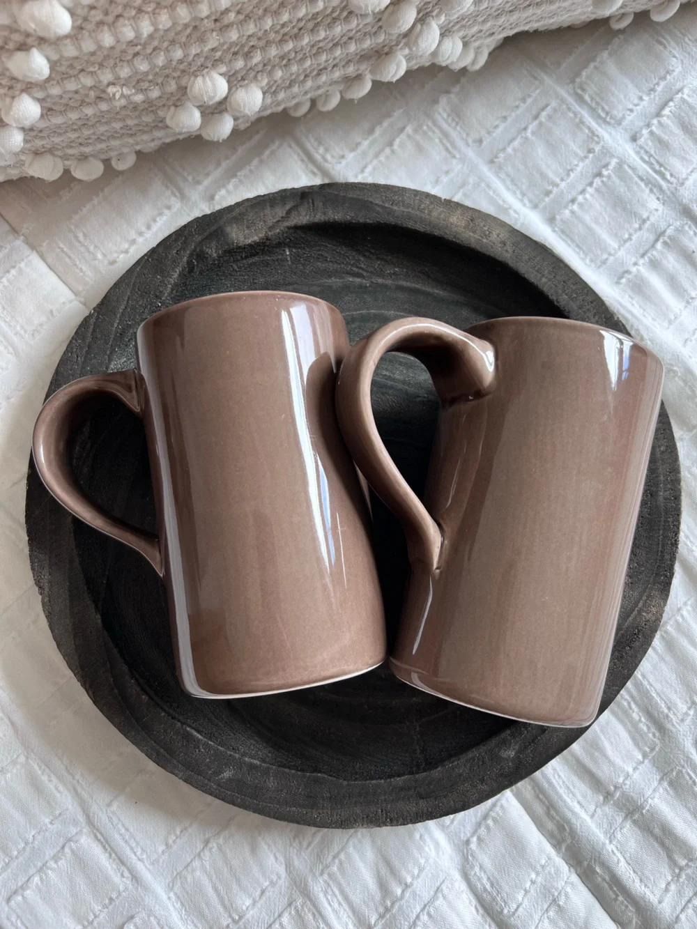 Pottery Barn Studio Barbara Eigen Discontinued Set Taupe Stoneware Mug x2